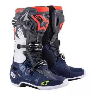 Bota Motocross Alpinestars Tech 10 Azul Trilha Lançamento