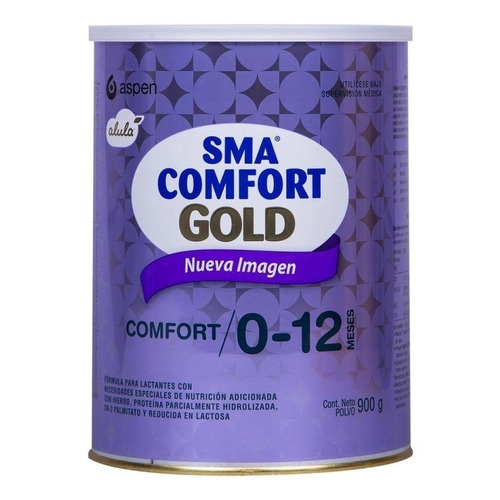 Leche de fórmula en polvo sin TACC Aspen SMA Comfort Gold en lata de 900g - 0  a 12 meses