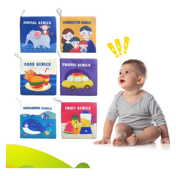 6 Pcs Libro De Tela Bebé Suave Educativo Juguetes Temprana