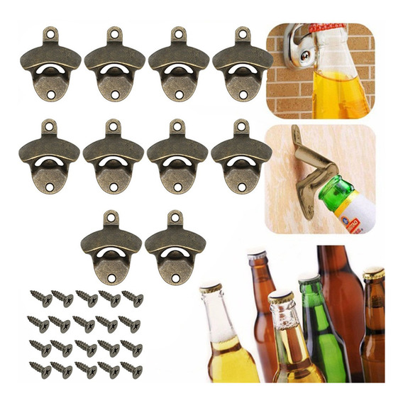 Destapador Botellas Cerveza Rustico Pared Metálico 10pcs