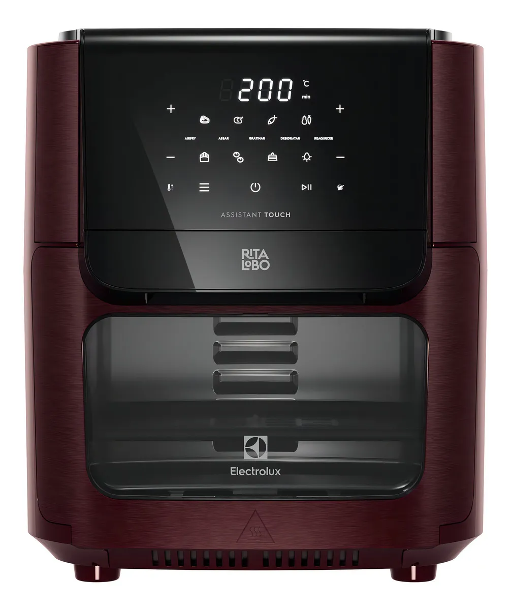 Fritadeira Air Fryer Oven Electrolux por Rita Lobo 12L Digital Vermelha Escura Experience 1700 127v