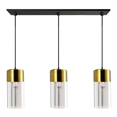 Colgante 3 Luces Gurion Oro Cristal Moderno Apto Led E27 Cie