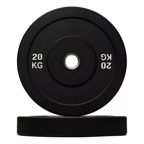  Imback IBK-DBU020 Disco Plate 20 Kg De Peso Para Barra Olímpico Bumper Caucho Color Negro