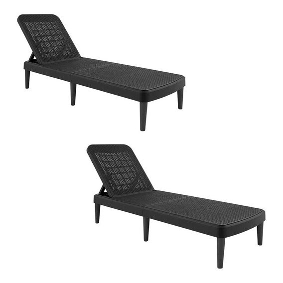 Set De 2 Camastros Plegables Tipo Rattan, Protección Uv