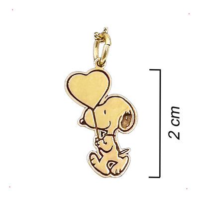 Pulsera Bolitas Snoopy Corazon Plata 925 Baño Oro 24k R