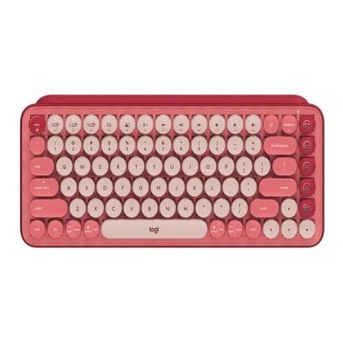 Teclado Físico Logitech Pop Key Inalámbrico Qwerty Bluetooth Color del teclado Rosa Idioma Rosa