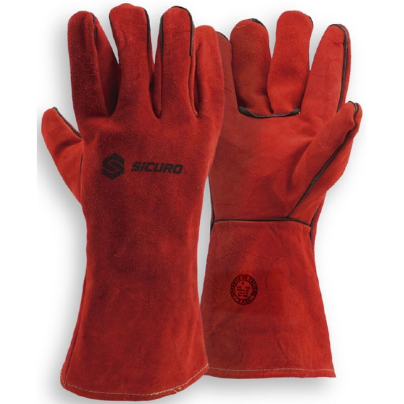 Guantes Descarne Soldador Rojo