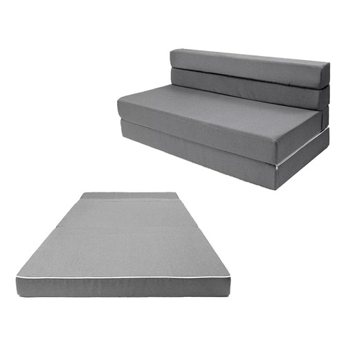 Sofa Cama Sillon Plegable Matrimonial Colchon Plegable Gris