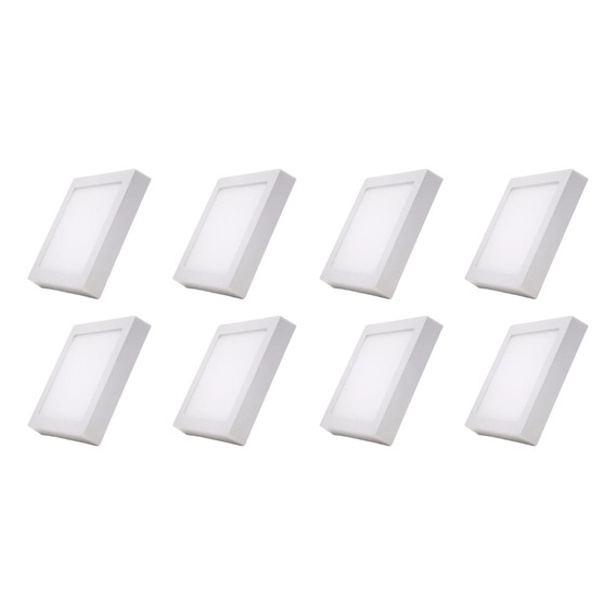  Plafón Cuadrado Base Candela Led 24w - Pack X8