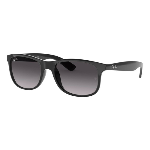 Anteojos de sol Ray-Ban Wayfarer Andy Mediano con marco de nailon color gloss black, lente grey degradada, varilla gloss black de nailon - RB4202