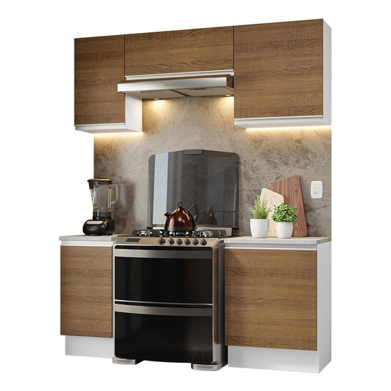 Armario Cocina Completo 180cm Glamy Madesa Color Blanco/Marrón