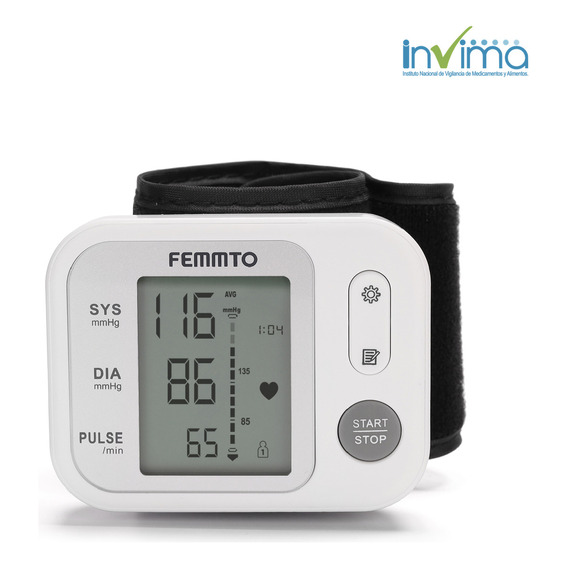 Femmto YK-BPW3 Tensiometro Digital Muñeca Enfermeria Medidor Presion Arterial Automatico Con Sensor De Posicionamiento De Brazo