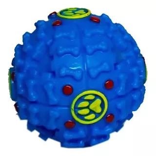 Brinquedo Cães Porta Petisco Ração Bola Interativa Pet - G Cor Azul