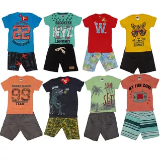 Kit Lote 6 Conjuntos Roupa Infantil Menino Masculino Atacado