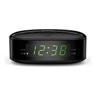 Relógio De Mesa Philips Compacto Alarme E Rádio Fm Bivolt Cor Preto 110v/220v