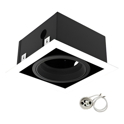 Spot Embutir 1 Luz Blanco Apto Led Gu10 Ar111 Cardanico Blanco