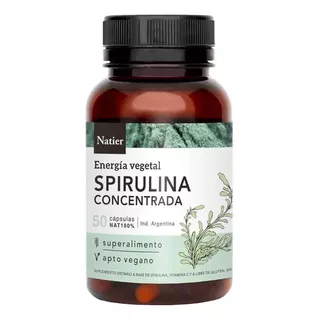 Spirulina Concentrada 50 Caps Quemador Adelgazante | Natier Sabor No