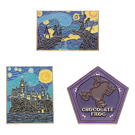 Broches Pin Metal Hogwarts Magos Rana Chocolate Harry Potter