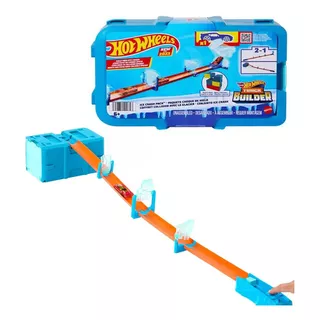 Hot Wheels Caixa Pista De Acrobacias Ice Crash - Mattel Cor Azul