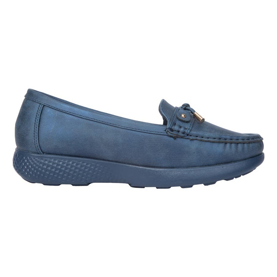 Mocasín Confort Con Moño Shosh Marino Mujer 8935