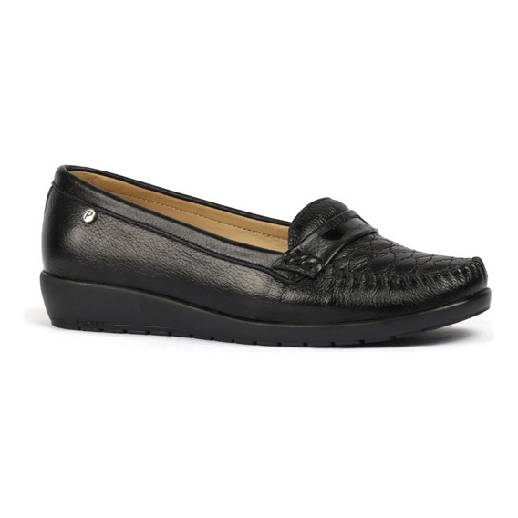 Zapato De Dama Par&ss De Cuero Ka23-0215 Negro