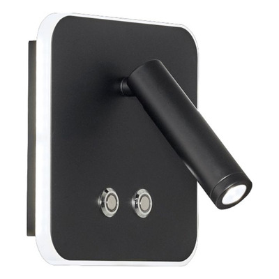 Aplique Velador Rio Led Moderno 6w+3w Touch Calido Negro