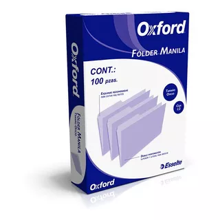 Folder Tamaño Oficio Oxford 1/2 Ceja Color Crema (100pz)