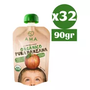32x Ama Pure Fruta Manzana Orgánico Papilla Compota