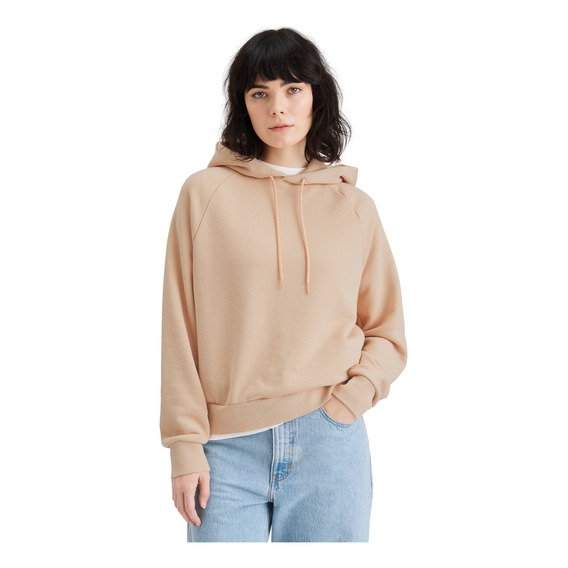 Polerón Mujer Popover Hoodie Relaxed Fit Khaki Dockers