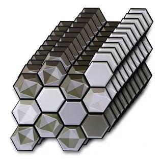 Vinilo Venecitas Autoadhesivas Azulejo Subway 3d Pack X10u Color Hexágono - Fr-ws3d02-pack