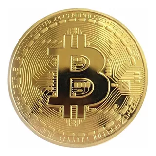 Bitcoin Moneda Metal Dorado Regalo Souvenir Cripto Moneda 