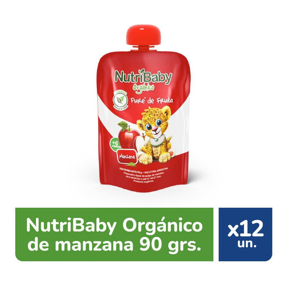 Nutribaby Organico Pure Fruta Manzana Pouch 90 Gr X 12 Un