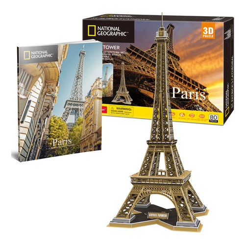 Rompecabezas Cubicfun National Geographic Torre Eiffel 80 Pz