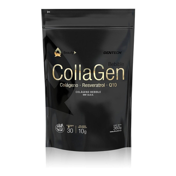 Colágeno 30 Sobres Gentech Coenzima Q10 Resveratrol Sin Tacc