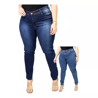 Kit 2 Calça Jeans Femininas Plus Size Com Lycra Promoção