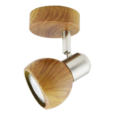 Aplique Nina 1 Luz Simil Madera Cromo Moderno Apto Led