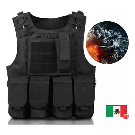 Chaleco Táctico Militar Bolsos Removibles Paintball Airsoft