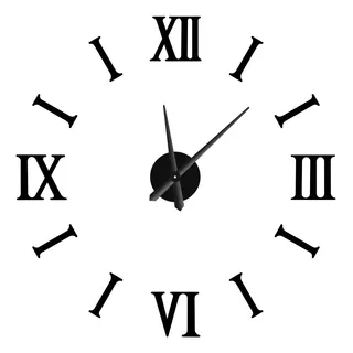 Reloj Números Romanos 3d Diy Utilisimo Pared Sala Grande