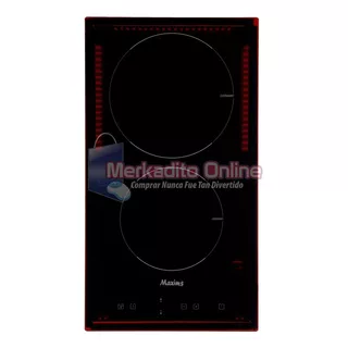 Parrilla Eléctrica Maxims 2 Quemadores Vitrocerámica Negra Color Negro