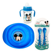 Set Vaso + Plato + Cubiertos Para Comer Bebé Disney Baby 6m+