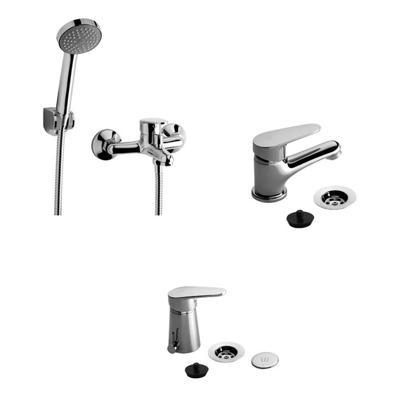 Combo Griferías Monocomando De Baño Completo Fv Compacta M4