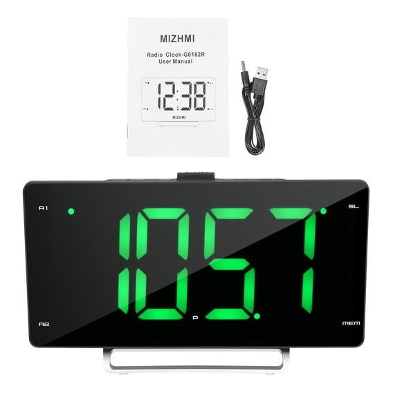 Reloj Despertador Digital Con Radio Fm, Doble Alarma, Pantal