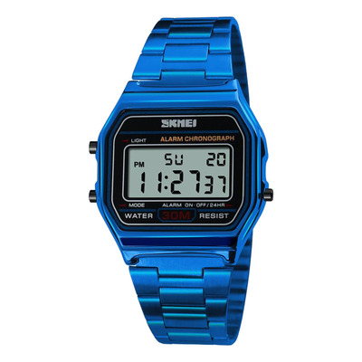 Reloj Pulsera Acero Skmei 1123 Retro Vintage Unisex Azul!!!!