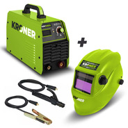 Soldadora Inverter Kroner 200 Amp Calidad Profesional Premium + Máscara Fotosensible Verde 50/60 Hz         