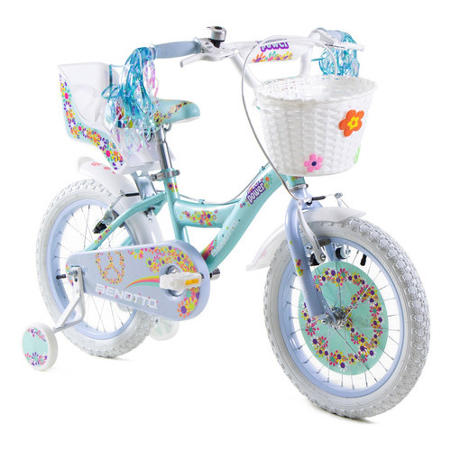 Bicicleta Benotto Cross Flower Power R16 1v. Niña Frenos V Color Aqua/Azul Tamaño del cuadro n/a