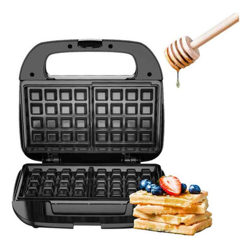 Waflera Electrica Black+decker Cocina Para 2 Wafles Cuadrado Color Negro