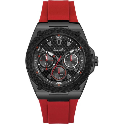Reloj Guess Caballero Silicona W1049g6 100% Original Color de la correa Rojo Color del bisel Negro Color del fondo Negro