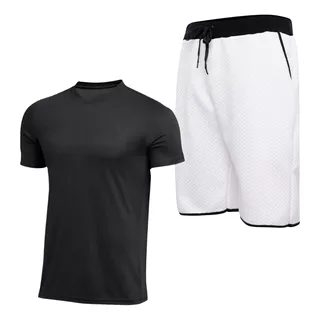 Conjunto Bermuda Camiseta Shorts Camisa Masculina Básica