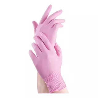 Guantes De Nitrilo Color Rosa X 100u Sin Polvo