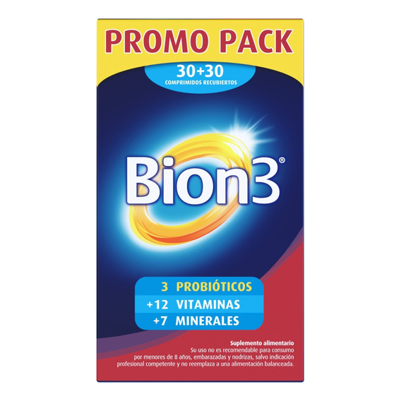 Pack Bion 3 Vitaminas Minerales Y Probióticos 60 Comprimidos